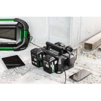 Chargeur multiple HiKOKI UC18YTSL - Charge jusqu'à 4 batteries - Mode Normal et Multicarga - Compatibilité Multivolt