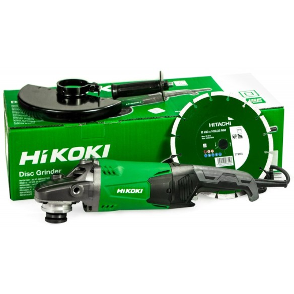 Meuleuse Hikoki G23SW2W7 - 230 mm - 2.200 W - Haute durabilité et poignée antidérapante