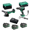 Pack Hikoki 18 V - Perceuse à percussion + Meuleuse + 3 Batteries et Chargeur