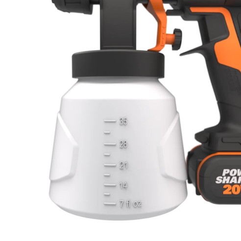 WORX WX020 Nitro - Système de pulvérisation de peinture avec batterie (20 V, moteur puissant sans balais, 3 pulvérisateurs et 4 