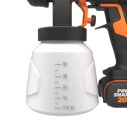 WORX WX020 Nitro - Système de pulvérisation de peinture avec batterie (20 V, moteur puissant sans balais, 3 pulvérisateurs et 4 
