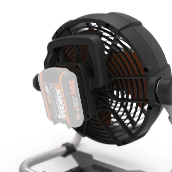 Ventilateur 25 cm 20V Max. Worx | PowerShare | WX095.9 | N'inclut pas de batterie ni de chargeur | Inclut un câble pour le résea