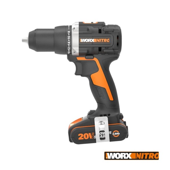 Perceuse Visseuse Brushless 20V Worx WX102 - 2 batteries 2Ah, chargeur et Coffret | moteur sans balais