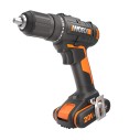 Perceuse Visseuse 20V Max. Worx | PowerShare | WX108 léger | 2 batteries 2Ah, chargeur et Coffret | Mandrin 13mm, 45Nm | Lumière