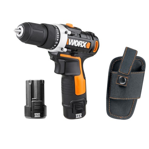 Perceuse Visseuse 12V Worx | WX128.3 - 2 batteries 2Ah | 15+1 couples de serrage, 25Nm, mandrin 10mm