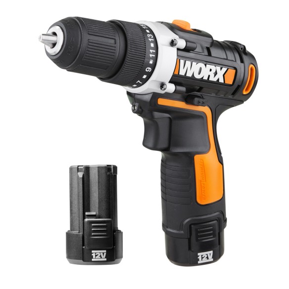 Perceuse Visseuse 12V Worx | WX128.3 - 2 batteries 2Ah | 15+1 couples de serrage, 25Nm, mandrin 10mm