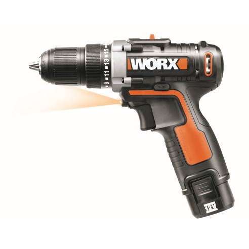 Perceuse Visseuse 12V Worx | WX128.3 - 2 batteries 2Ah | 15+1 couples de serrage, 25Nm, mandrin 10mm