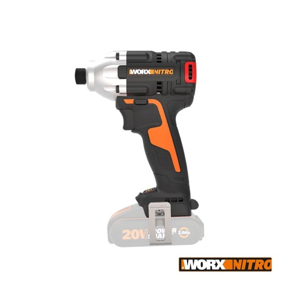 WORX Visseuse à chocs Brushless 20 V - PowerShare - Sans batterie ni chargeur - Moteur sans balais, contrôle de vitesse