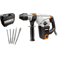 Marteau perforateur SDS-Plus | 1.250W | 5 J de puissance | Worx WX333 | 750 tr/min 3.700 ipm | Boîte de vitesses en aluminium | 