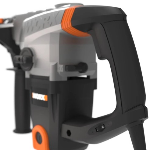 Marteau perforateur SDS-Plus | 1.250W | 5 J de puissance | Worx WX333 | 750 tr/min 3.700 ipm | Boîte de vitesses en aluminium | 