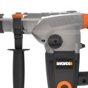 Marteau perforateur SDS-Plus | 1.250W | 5 J de puissance | Worx WX333 | 750 tr/min 3.700 ipm | Boîte de vitesses en aluminium | 