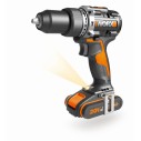 Perceuse Visseuse sans fil 20V Worx WX352 | Moteur sans balais | 2 batteries de 2Ah | Chargeur et Coffret