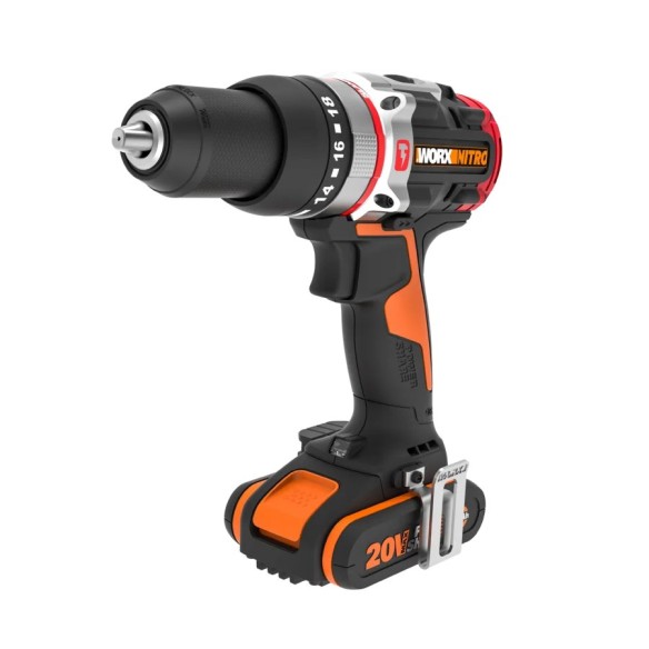 Perceuse à percussion Slammer Brushless 20V Worx WX354 | 2 batteries 2Ah et chargeur - Moteur sans balais