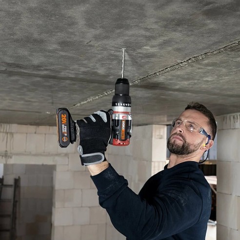 Perceuse à percussion Slammer Brushless 20V Worx WX354 | 2 batteries 2Ah et chargeur - Moteur sans balais