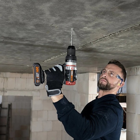 Perceuse à percussion Slammer Brushless 20V Worx WX354 | 2 batteries 2Ah et chargeur - Moteur sans balais