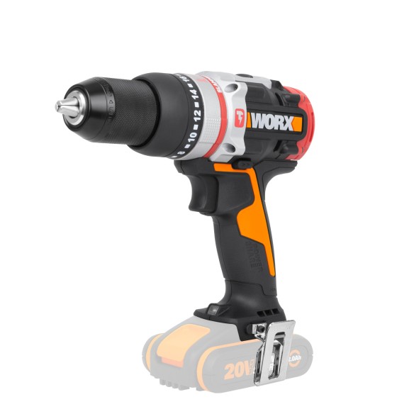 Perceuse à percussion Slammer Drill Brushless 20V Worx | PowerShare | WX354.9 | Sans batterie ni chargeur | Perfore le béton, mo