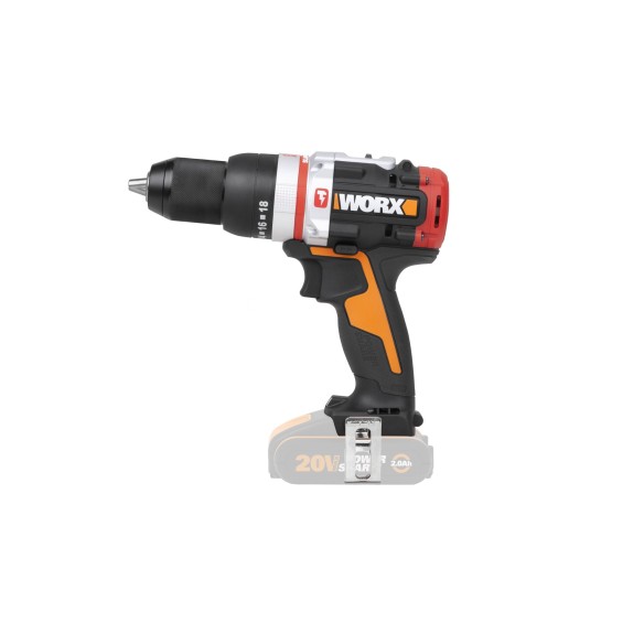 Perceuse à percussion Slammer Drill Brushless 20V Worx | PowerShare | WX354.9 | Sans batterie ni chargeur | Perfore le béton, mo