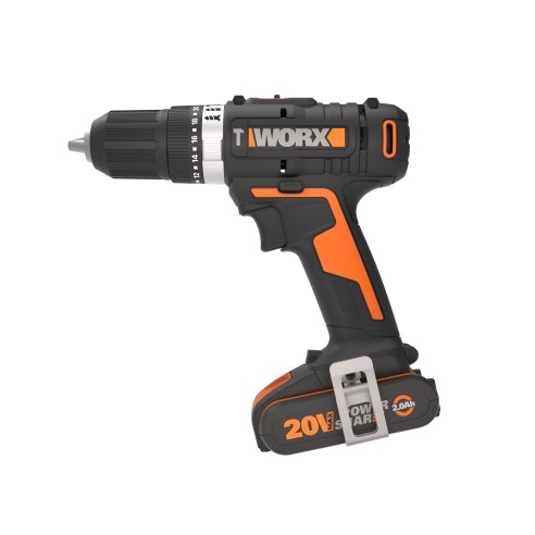 Worx WX370 - Perceuse à percussion 20V (2 batteries 2.0Ah)