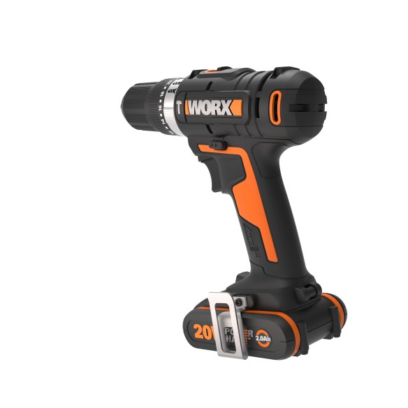 Worx WX370 - Perceuse à percussion 20V (2 batteries 2.0Ah)