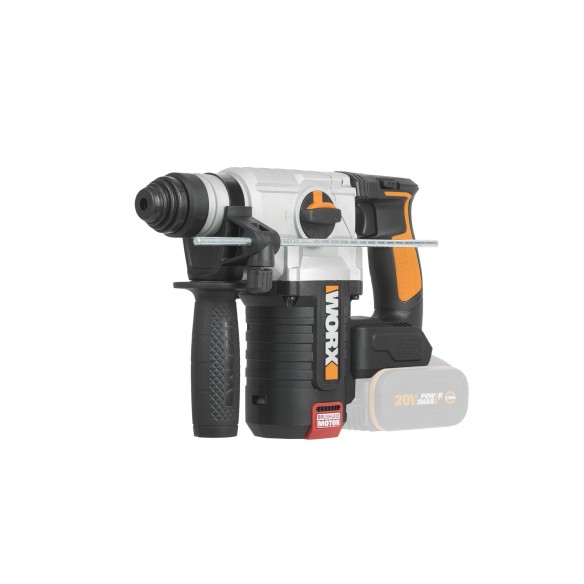 WORX, Perforateur - Burineur Brushless 3 fonctions 2,2J 20 V Worx, PowerShare, WX380,9, Sans batterie ni chargeur, Moteur sans b