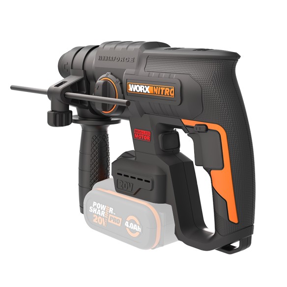 Marteau combiné SDS-PLUS à batterie WORX WX381 - 2J - sans balais - 20V - Sans batteries, chargeur ni Coffret