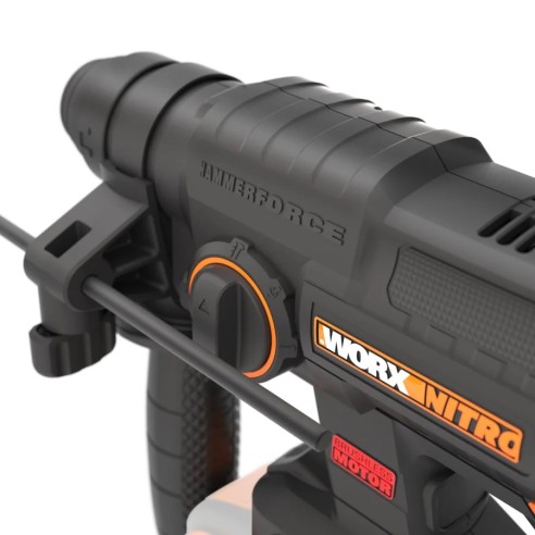 Marteau combiné SDS-PLUS à batterie WORX WX381 - 2J - sans balais - 20V - Sans batteries, chargeur ni Coffret