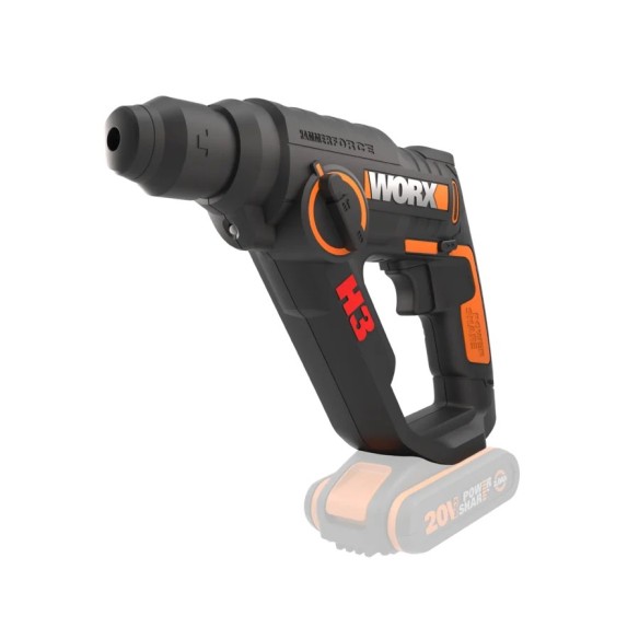 Marteau, Perceuse et Visseuse sans-fil Worx H3 - WX390.9 - 1,2J - 20V - N'inclut pas les Batteries, Chargeur ni Coffret