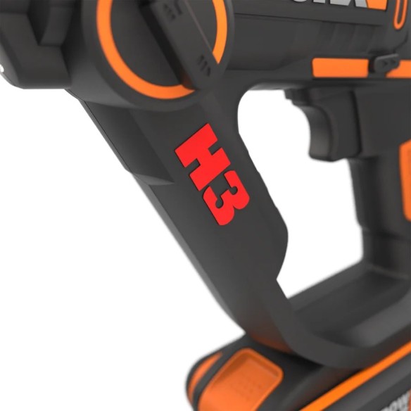 Marteau, Perceuse et Visseuse sans-fil Worx H3 - WX390.9 - 1,2J - 20V - N'inclut pas les Batteries, Chargeur ni Coffret