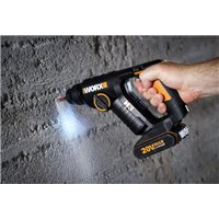 Marteau, Perceuse et Visseuse à Batterie Worx H3 - WX394.6 - 1,5J - 20V - Inclut 2 Batteries 2Ah, Chargeur et Coffret 2