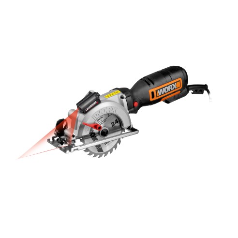 Scie circulaire WorxSaw XL | WX427 | Disque de 120 mm | 46 mm de profondeur de coupe | Inclut 3 disques Worx dans le Coffret de 