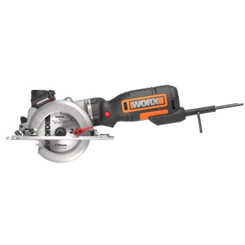 Scie circulaire WorxSaw XL | WX427 | Disque de 120 mm | 46 mm de profondeur de coupe | Inclut 3 disques Worx dans le Coffret de 