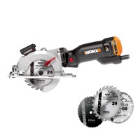 Scie circulaire WorxSaw XL 46mm, 800W Worx | WX437 | Guide laser, système d'aspiration intégré, réglage de profondeur rapide,