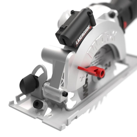 Scie circulaire WorxSaw XL 46mm, 800W Worx | WX437 | Guide laser, système d'aspiration intégré, réglage de profondeur rapide,