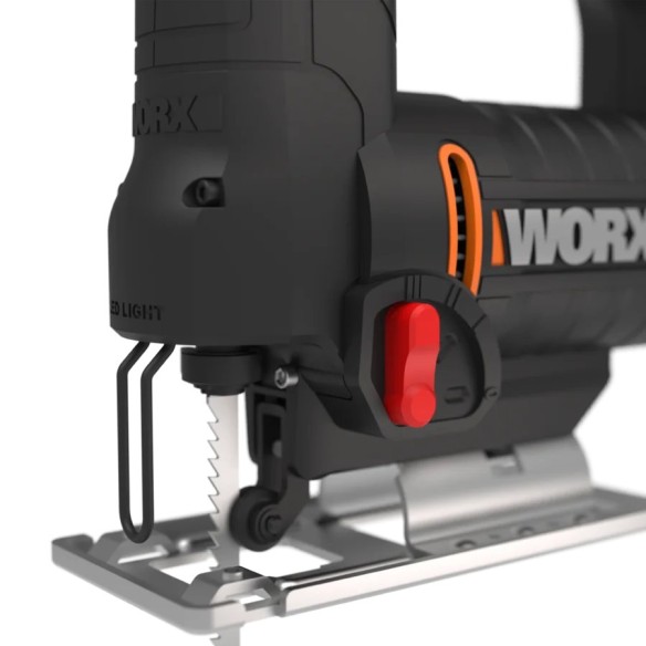 WORX WX477.1 Scie sauteuse pendulaire 550W, Système pendulaire 4 niveaux, Soufflage de copeaux, Extraction de poussière, Noir