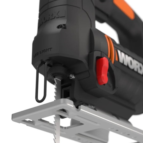 WORX WX477.1 Scie sauteuse pendulaire 550W, Système pendulaire 4 niveaux, Soufflage de copeaux, Extraction de poussière, Noir