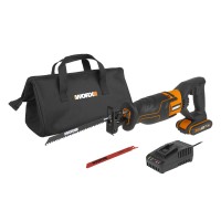 WORX WX500 Scie sabre 20V PowerShare, Batterie 2Ah, Contrôle de vitesse variable, Changement de lames sans outils, Pat