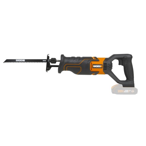 WORX WX500.9 Scie sabre 20V PowerShare, Sans batterie ni chargeur, Contrôle de vitesse variable, Changement de lames sans outil.