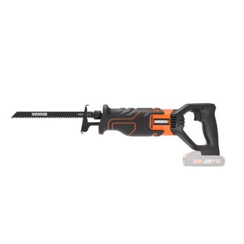 WORX WX500.9 Scie sabre 20V PowerShare, Sans batterie ni chargeur, Contrôle de vitesse variable, Changement de lames sans outil.