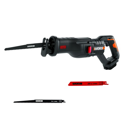 Scie sabre Brushless 20V Worx | PowerShare | WX516.9 - Sans batterie ni chargeur | Moteur sans balais, patin pivotant ajustable