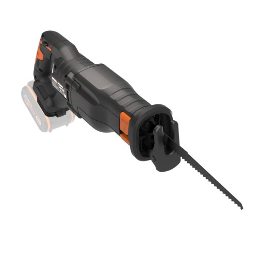 Scie sabre Brushless 20V Worx | PowerShare | WX516.9 - Sans batterie ni chargeur | Moteur sans balais, patin pivotant ajustable