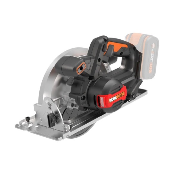 Scie circulaire Brushless 20V Worx | PowerShare | WX520.9 - Sans batterie, ni chargeur | Moteur sans balais, coupe en biseau, ba
