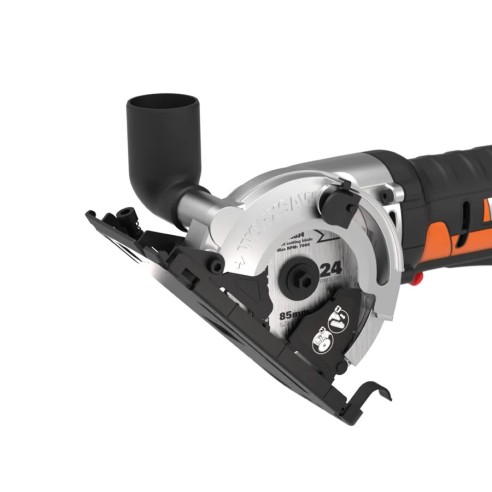 Scie circulaire 85 mm WorxSaw 20V Worx | PowerShare | WX527.9 - Sans batterie, ni chargeur | 2500 rpm, maniement à une main, pro