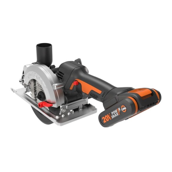 Scie circulaire Brushless Worxsaw XL 20V Worx | PowerShare | WX531 - 1 batterie 2Ah | Moteur sans balais, design de corps fin