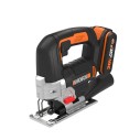 Scie sauteuse 20V Worx | PowerShare | WX543 - 1 batterie 2Ah | pendule à 4 positions, changement rapide de lame, profondeur de c