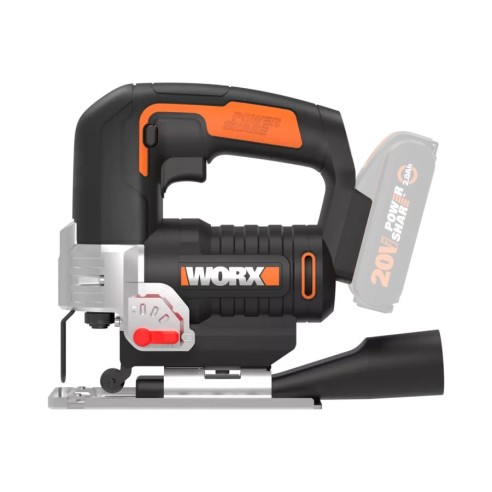 Scie sauteuse 20V Max. WORX | WX543.9 | Système de pendule à 4 positions | Sans batterie ni chargeur | Changement rapide de lame