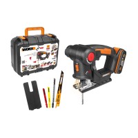 WORX WX550 Scie sabre et scie sauteuse 2 en 1 20V PowerShare, Batterie 2Ah, Changement de lame sans outils, Vitesse variable,