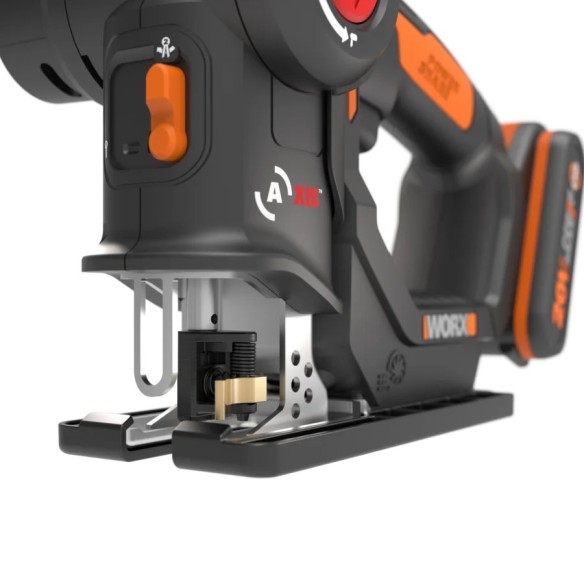 WORX WX550 Scie sabre et scie sauteuse 2 en 1 20V PowerShare, Batterie 2Ah, Changement de lame sans outils, Vitesse variable,