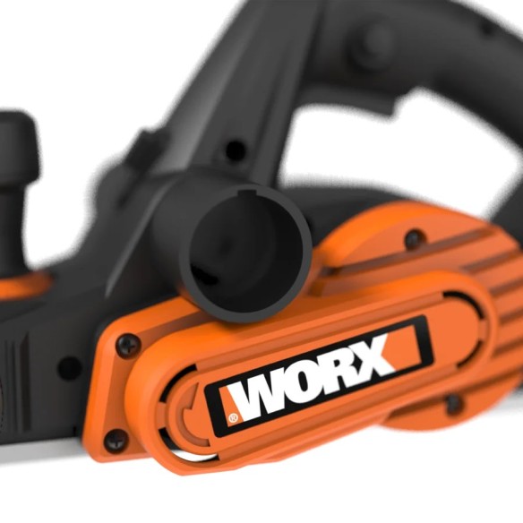 Rabot électrique 750W Worx | WX615 | 82mm | Guide parallèle et de profondeur | Réglage de profondeur jusqu'à 3mm | Sac de récupé