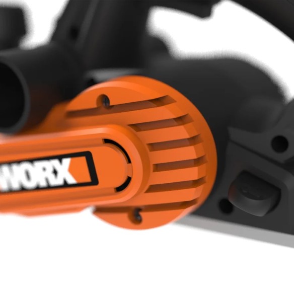 Rabot électrique 750W Worx | WX615 | 82mm | Guide parallèle et de profondeur | Réglage de profondeur jusqu'à 3mm | Sac de récupé