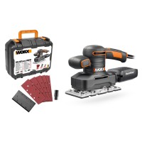Ponceuse orbitale 250W Worx | WX 641 | Système de fixation de papier abrasif par pince, base en aluminium, design ergonomique 2